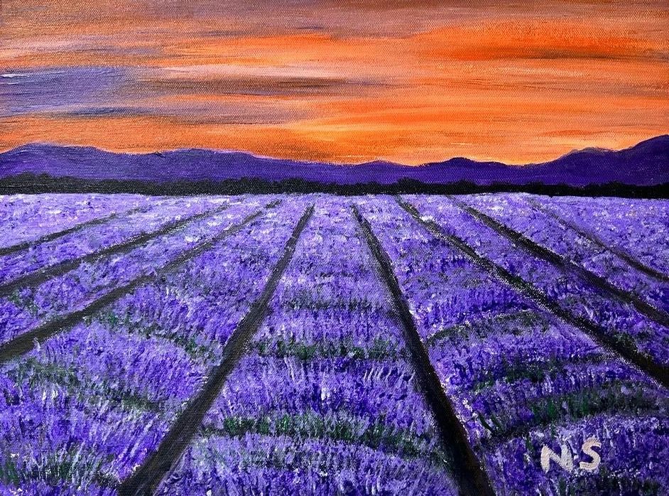 Bloom in Blue — Acrylic on Canvas by Sasireka